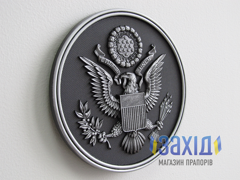 Герб США пластиковий під срібло gb-us-zol фото