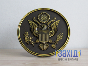 Герб США пластиковий під золото gb-us-sil фото