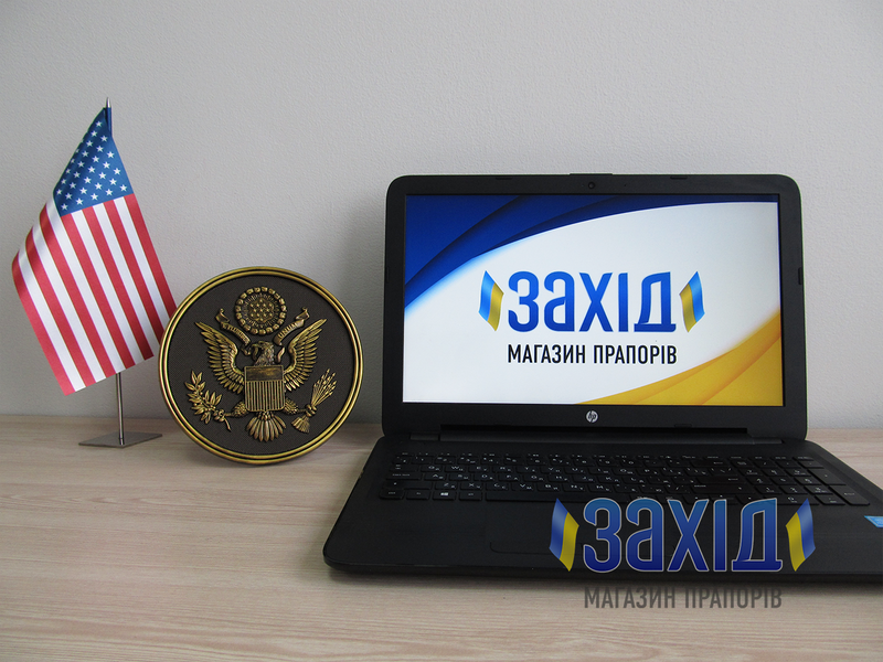 Герб США пластиковий під золото gb-us-sil фото