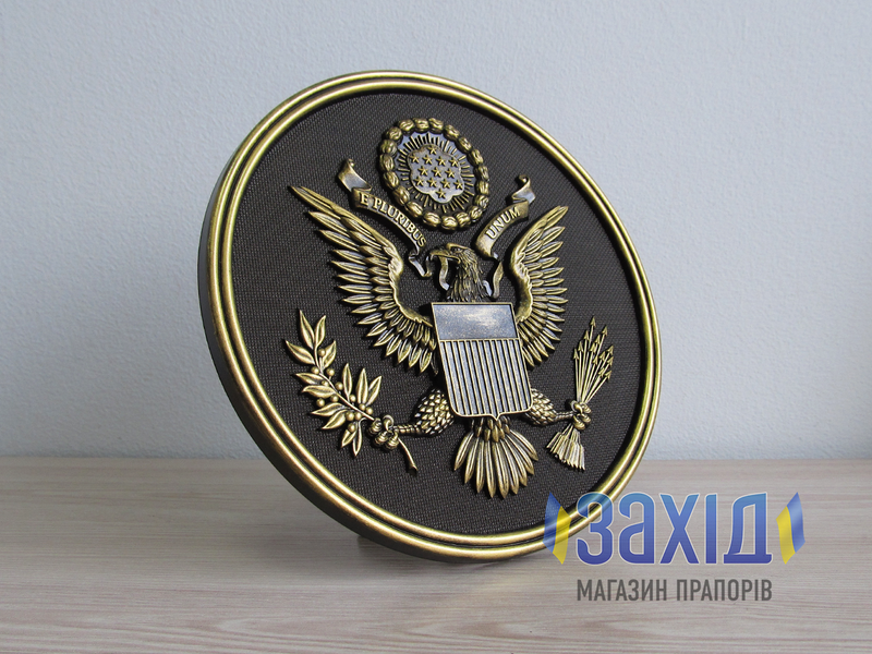 Герб США пластиковий під золото gb-us-sil фото
