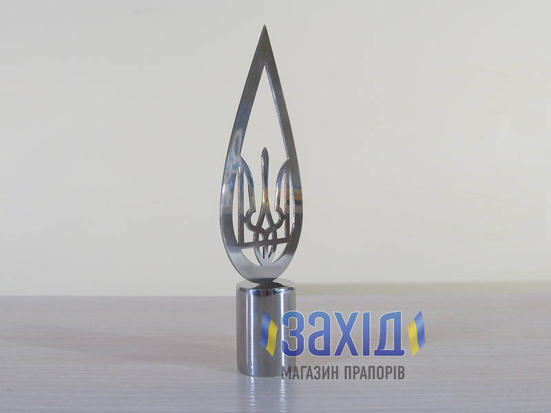 Навершя для прапора крапля з тризубом з нержавіючої сталі nv-krptr-nzh фото
