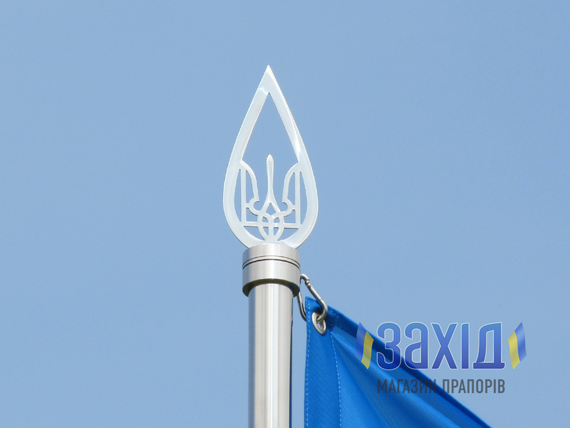 Кріплення для прапора на древко з нержавіючої сталі Кільце + Тризуб в краплі nv-kp-kc-trkrp фото